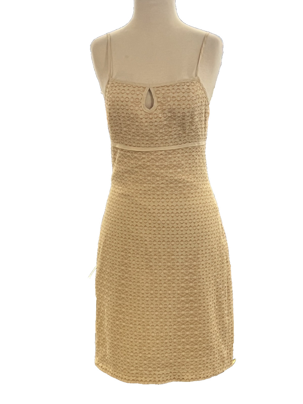 Vintage Y2K Tocca Cream Ivory Rayon Nylon Sleeveless Dress READ